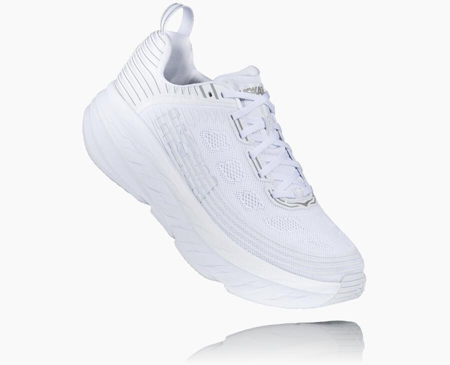 Hoka One One Bondi 6 - Men Running Shoes - White,Australia UCR-476890